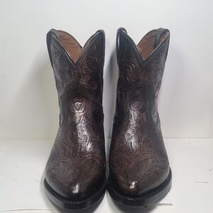 Frye Billy Short Tooled Western Boots Embroidered
